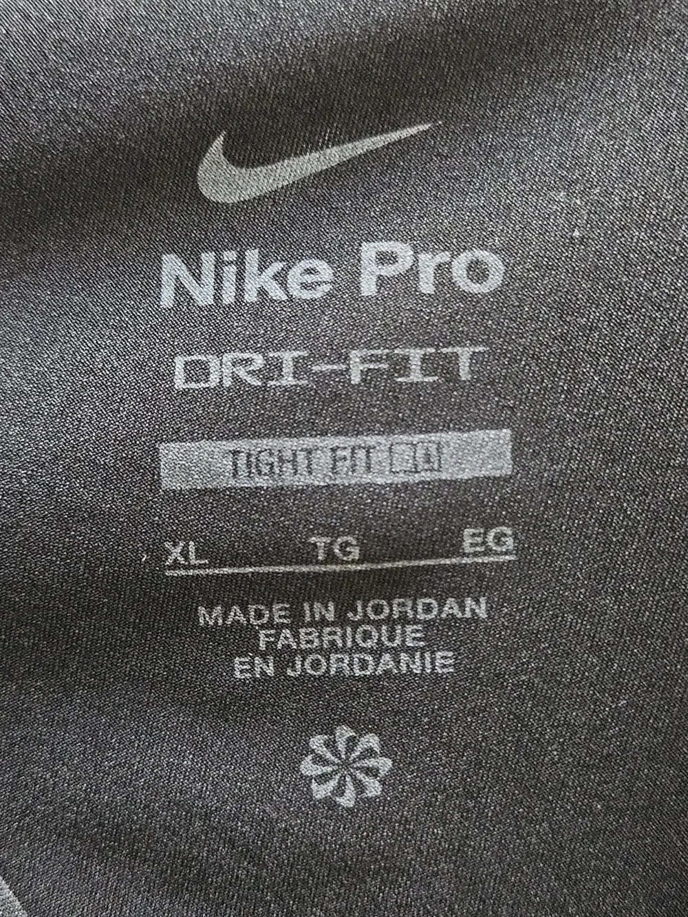 Nike Pro Black Athletic Compression Tights with White Swoosh Size XL